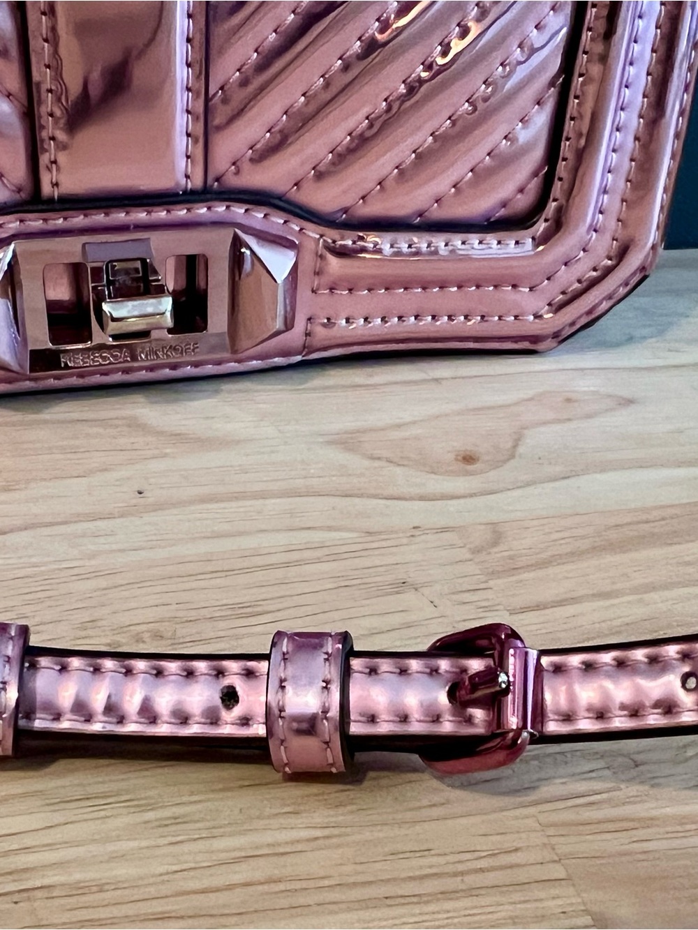 Rebecca Minkoff Small Love Quilted Metallic Crossbody bag - Picture 12 of 12
